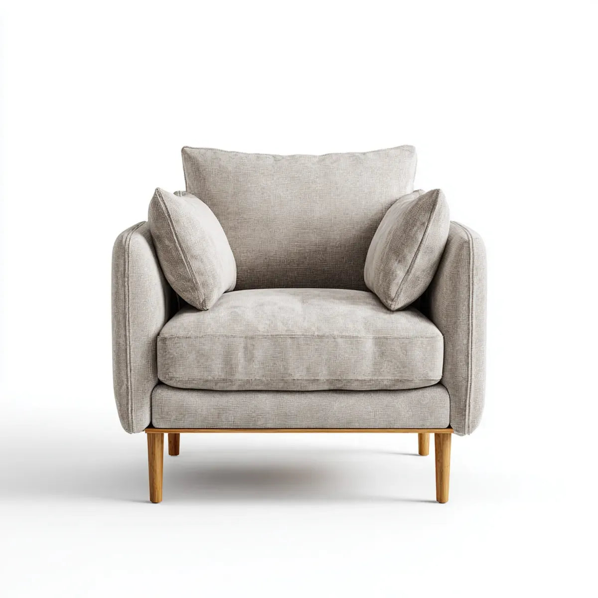 Fauteuil de salon 1 place gris beige 95 x 90 x 85 cm en polyester forme rectangulaire