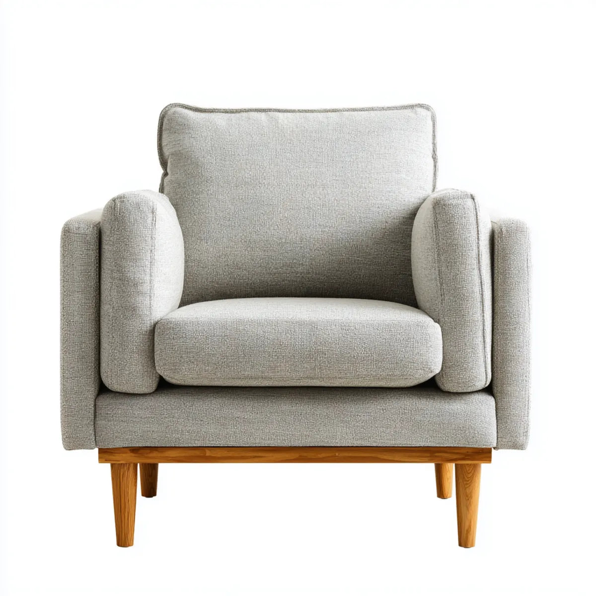 Fauteuil de salon gris clair 85 x 90 x 88 cm en polyester forme rectangulaire