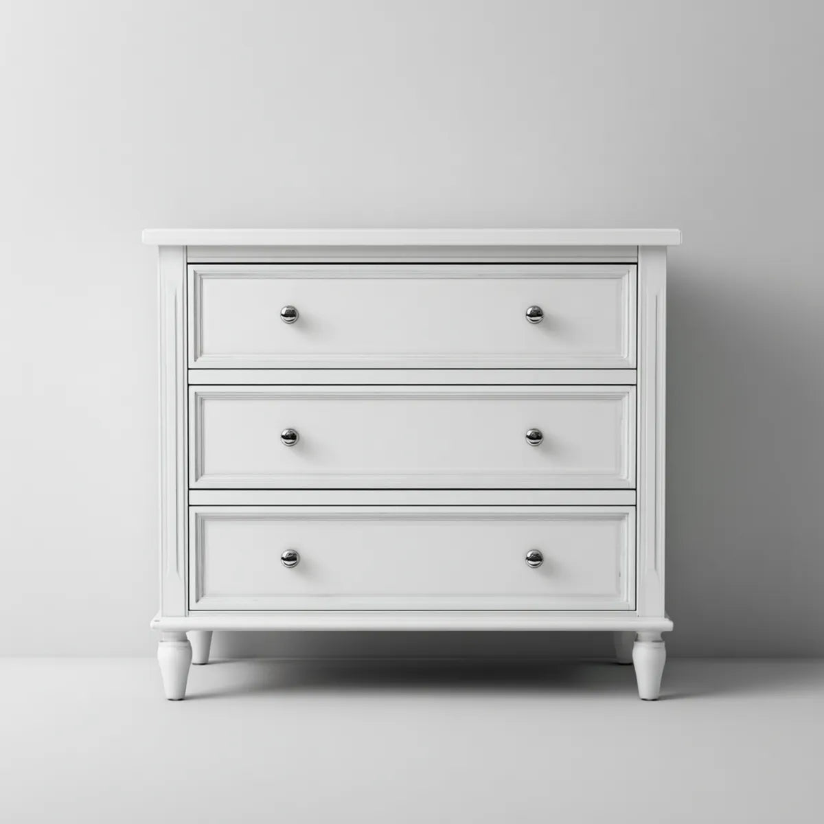 Commode 3 tiroirs blanche 100 x 45 x 90 cm en MDF rectangulaire
