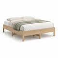 Cadre de lit double en pin massif naturel 160 x 200 cm